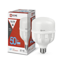 Лампа светодиодная/ Лампа светодиодная LED-HP-PRO 50Вт 230В Е27 с адаптером E40 6500К 4750Лм IN HOME