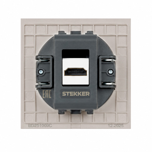 Розетка HDMI 2.0 Type A (механизм), STEKKER, серия Мия, RST00-3118-08, пудровый жемчуг Розетка HDMI 2.0 Type A (механизм), STEKKER, серия Мия, RST00-3118-08, пудровый жемчуг