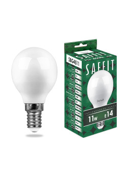 Лампа светодиодная SAFFIT SBG4511 Шарик E14 11W 230V 4000K