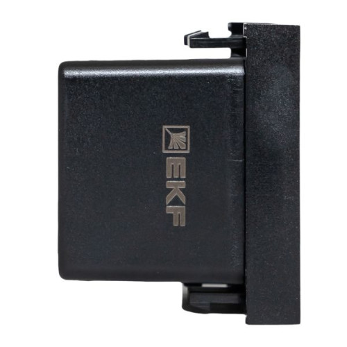 Розетка USB A+C, 2.1А, 2 гнезда, без индикатора, черная, матовая EKF Розетка USB A+C, 2.1А, 2 гнезда, без индикатора, черная, матовая EKF
