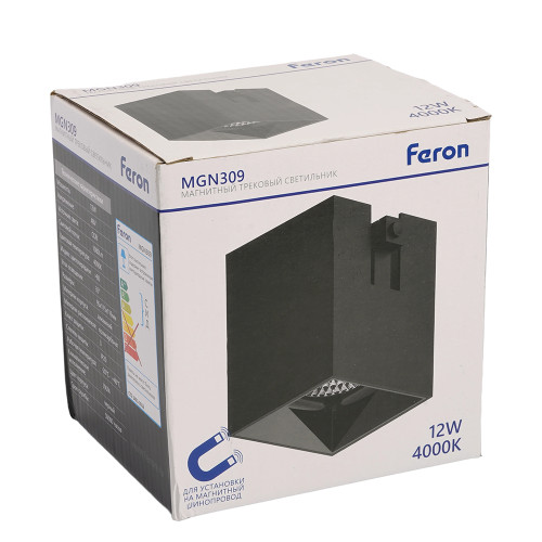 Светильник светодиодный Feron MGN309 трековый низковольтный 12W, 1080 Lm, 4000К, 35 градусов, черный Светильник светодиодный Feron MGN309 трековый низковольтный 12W, 1080 Lm, 4000К, 35 градусов, черный