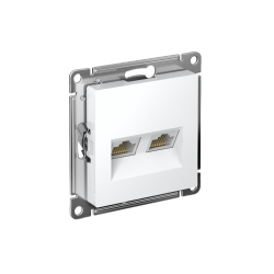 ATLASDESIGN РОЗЕТКА двойная компьютерная RJ45+RJ45 кат. 5e, механизм, БЕЛЫЙ