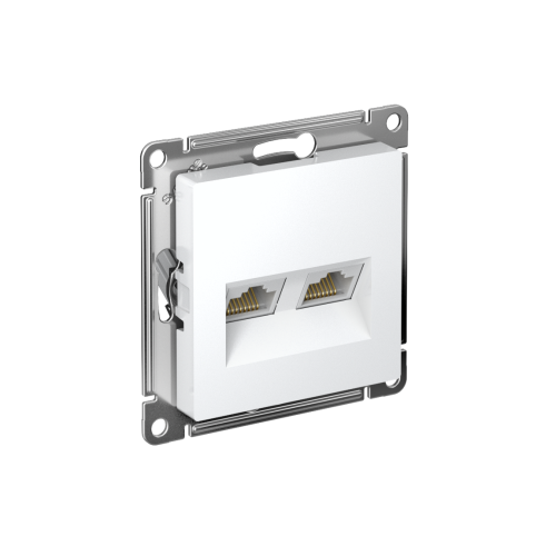 ATLASDESIGN РОЗЕТКА двойная компьютерная RJ45+RJ45 кат. 6А, механизм, БЕЛЫЙ