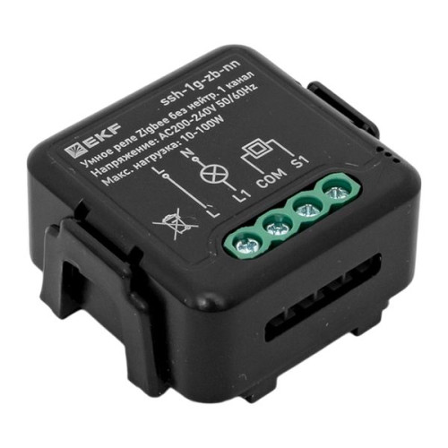 Умное реле в подрозетник 1-канальное без нейтрали Zigbee EKF Connect Select
