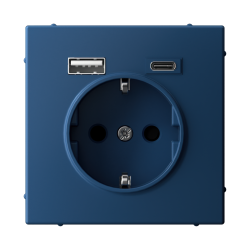 ARTGALLERY РОЗЕТКА 16А с 2 USB A+C, 5В/2,4А/3,0А, 2х5В/1,5А, механизм, АКВАМАРИН