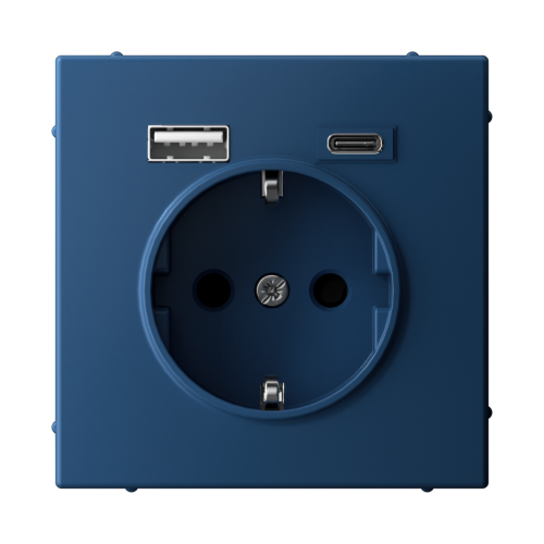 ARTGALLERY РОЗЕТКА 16А с 2 USB A+C, 5В/2,4А/3,0А, 2х5В/1,5А, механизм, АКВАМАРИН