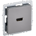 BRITE Розетка HDMI РHDMI-0-БрС сталь IEK BRITE Розетка HDMI РHDMI-0-БрС сталь IEK