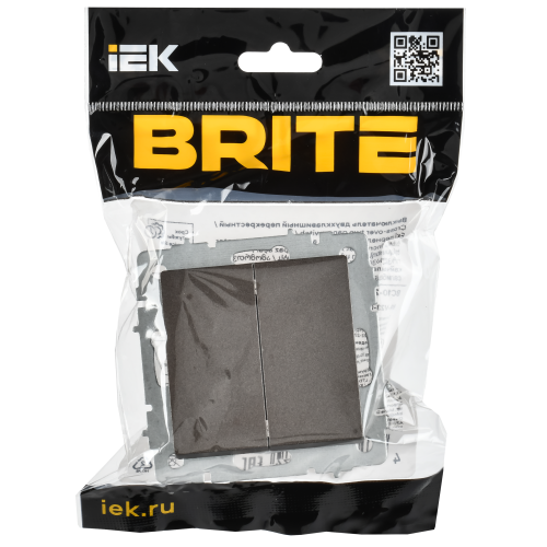 BRITE Выключатель 2-клавишный перекрестный 10А ВС10-2-3-БрТБ темная бронза IEK BRITE Выключатель 2-клавишный перекрестный 10А ВС10-2-3-БрТБ темная бронза IEK