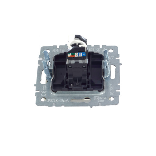 BRITE Розетка компьютерная RJ45 кат.5E РК10-БрА алюминий IEK