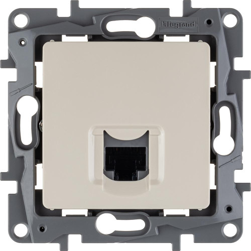 Розетка компьютерная/ Розетка компьютерная RJ-45 категория 5Е UTP слоновая кость ETIKA