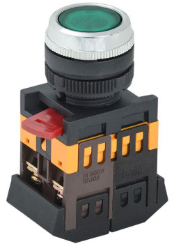 Кнопка ABLFS-22 d22мм 1з+1р 240В неон зел. IEK BBT30-ABLFS-K06