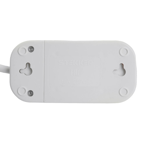 Удлинитель двухместный с/з STEKKER HM06-21-03 3x1мм2, 3м, серия Home, белый Удлинитель двухместный с/з STEKKER HM06-21-03 3x1мм2, 3м, серия Home, белый