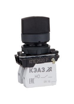Переключатель КПЕ2620Р-черный-2но+0нз-ручка-фикс-3поз-IP65-КЭАЗ