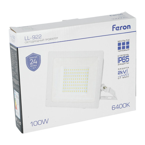 Светодиодный прожектор Feron LL-922 IP65 100W 6400K Светодиодный прожектор Feron LL-922 IP65 100W 6400K