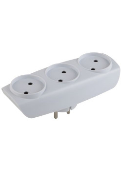Разветвитель 3-м без заземл. 16А IP20 SP-3-W бел. Эра C0045527