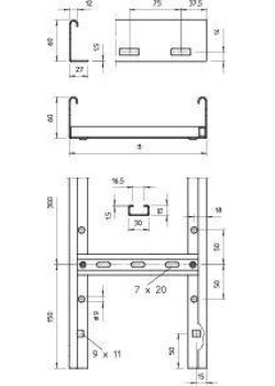 Лоток лестничный 400х60 L6000 сталь 1.5мм LG 640 VS 6 FS OBO 6208633