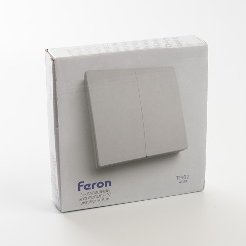 Выключатель беспроводной FERON, TM82 SMART, 7мВт, IP20, двухклавишный, белый