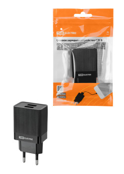 Сетевое зарядное устройство, СЗУ 8, Quick Charge 3.0, 3 А, 2 USB, черный, TDM