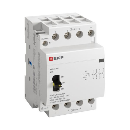 Контактор модульный КМ РУ 40А 4NO 230В АС (3 мод.) PROXIMA EKF
