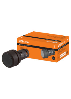 Кнопка SB7-CA25 с возвратом, 1НО+1НЗ, d22 мм, черная, IP54 TDM