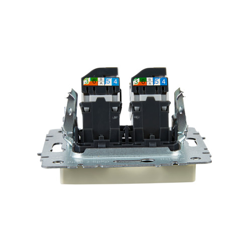 BRITE Розетка компьютерная двойная RJ45 кат.5E РК10-2-БрКр бежевый IEK
