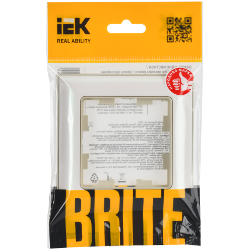 BRITE Рамка 1-местная РУ-1-Бр бежевый/жемчужный IEK BRITE Рамка 1-местная РУ-1-Бр бежевый/жемчужный IEK
