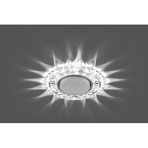 Светильник встраиваемый с белой LED подсветкой Feron CD4024 потолочный GX53 без лампы прозрачный Светильник встраиваемый с белой LED подсветкой Feron CD4024 потолочный GX53 без лампы прозрачный