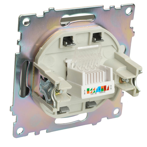 Розетка компьютерная 1-местная RJ-45 (механизм), серия Катрин, графит, GLS00-7107-06 Розетка компьютерная 1-местная RJ-45 (механизм), серия Катрин, графит, GLS00-7107-06