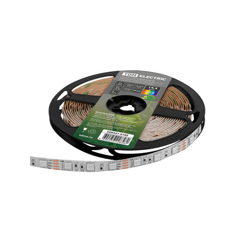Лента светодиодная SMD5050-60-20-12-144-RGB 60LED/м, IP20, 12В, 14.4Вт, RGB, (У) TDM