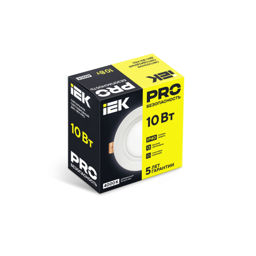 Светильник светодиодный ДВО 1801 PRO круг 10Вт 4000K IP40 белый IEK