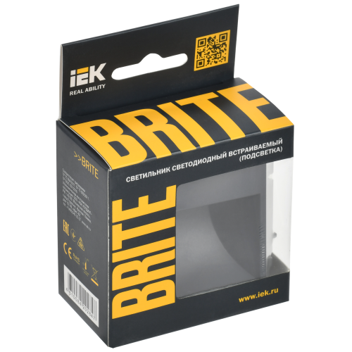 BRITE Подсветка светодиодная встраиваемая ПЛ20-БрЧ черный IEK