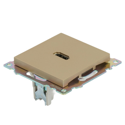 Розетка HDMI 2.1, Type A (механизм), STEKKER, GLS00-7118-08, серия Катрин, золото Розетка HDMI 2.1, Type A (механизм), STEKKER, GLS00-7118-08, серия Катрин, золото