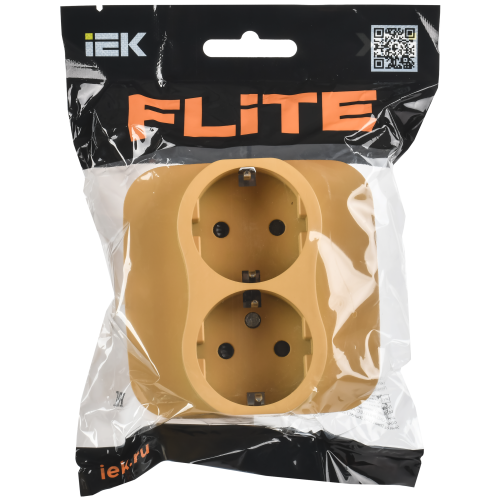 FLITE Розетка 2-местная с заземлением с защитными шторками безвинтовое крепление 16А РСш12-1-А-ФлШм шамуа IEK FLITE Розетка 2-местная с заземлением с защитными шторками безвинтовое крепление 16А РСш12-1-А-ФлШм шамуа IEK