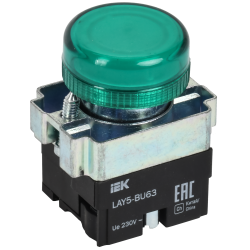 Индикатор LAY5-BU63 d=22мм зеленый IEK