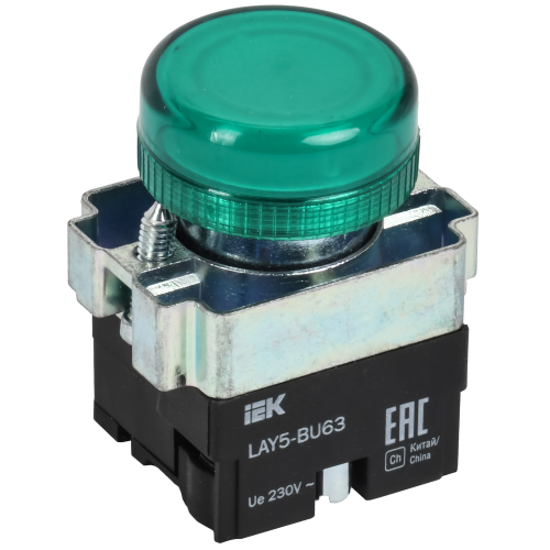 Индикатор LAY5-BU63 d=22мм зеленый IEK