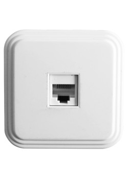 Розетка компьютерная 1-местная STEKKER, PST00-21-20 (РК8-01), RJ-45, IP20, белый