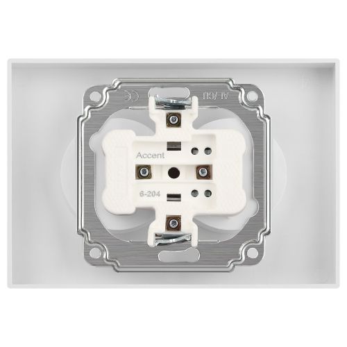 Розетка 2-м СП Accent 6-204-06 16А IP20 250В 2P AL/CU перламутр. Intro Б0063446 Розетка 2-м СП Accent 6-204-06 16А IP20 250В 2P AL/CU перламутр. Intro Б0063446
