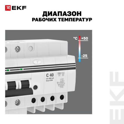 АВДТ АД-4 4Р (S) 40А х-ка C 300мА тип АС эл. 4,5кА PROXIMA EKF АВДТ АД-4 4Р (S) 40А х-ка C 300мА тип АС эл. 4,5кА PROXIMA EKF