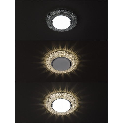 Светильник встраиваемый СВ 03-14 GX53 230В LED подсветка 5 Вт зеркальный/хром TDM