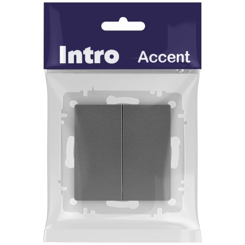 Выключатель 2-кл. СП Accent 6-104-07 10А IP20 250В AL/CU графит Intro Б0063493 Выключатель 2-кл. СП Accent 6-104-07 10А IP20 250В AL/CU графит Intro Б0063493