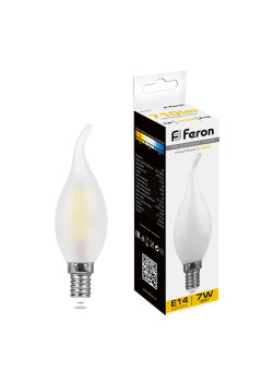 Лампа светодиодная Feron LB-67 Свеча на ветру E14 7W 230V 2700K