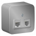 BLANCA О/У РОЗЕТКА двойная: комп.RJ45, кат.5E + телеф. RJ11, ИЗОЛ.ПЛ., АЛЮМИНИЙ BLANCA О/У РОЗЕТКА двойная: комп.RJ45, кат.5E + телеф. RJ11, ИЗОЛ.ПЛ., АЛЮМИНИЙ
