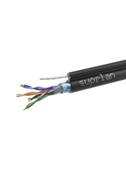 Кабель витая пара F/UTP кат.5E 4х2х24AWG solid Cu PE Out. T-FG8 Median трос 305м (м) SUPRLAN 01-1035-1