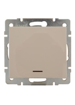 Выключатель 1-кл. СП Rain IP20 с подсветкой механизм крем. LEZARD 703-0388-111