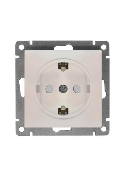 Розетка 1-м СП Афина 16А IP20 с заземл. защ. шторки механизм жемчуг Universal A0049-OBr