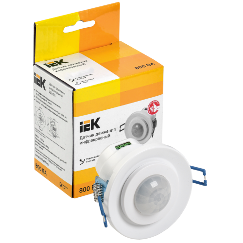 Датчик движения ДД-401 800Вт 360град 8м IP20 белый IEK Датчик движения ДД-401 800Вт 360град 8м IP20 белый IEK
