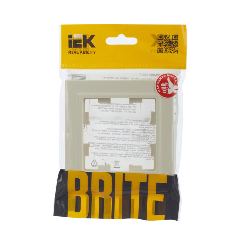 BRITE Рамка 1-местная РУ-1-БрКр бежевый IEK