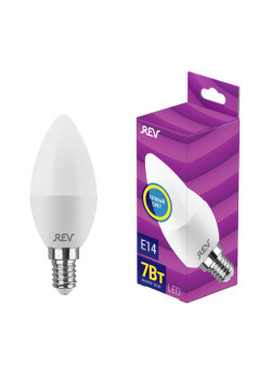 Лампа светодиодная C37 7Вт свеча 2700К тепл. бел. E14 600лм 180-240В REV 32349 5
