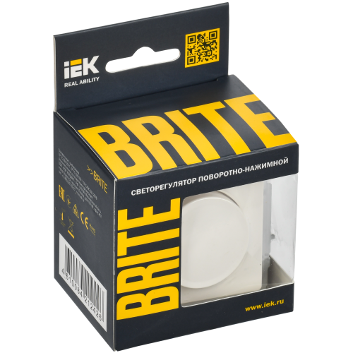 BRITE Светорегулятор поворотно-нажимной 600Вт СС10-1-0-БрБ белый IEK BRITE Светорегулятор поворотно-нажимной 600Вт СС10-1-0-БрБ белый IEK