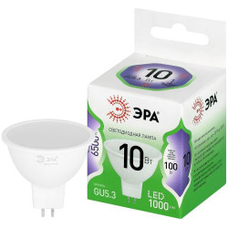 Лампа светодиодная GREEN LINE MR16-10W-865-GU5.3 GL 10Вт софит 6500К свет холод. GU5.3 Эра Б0066997